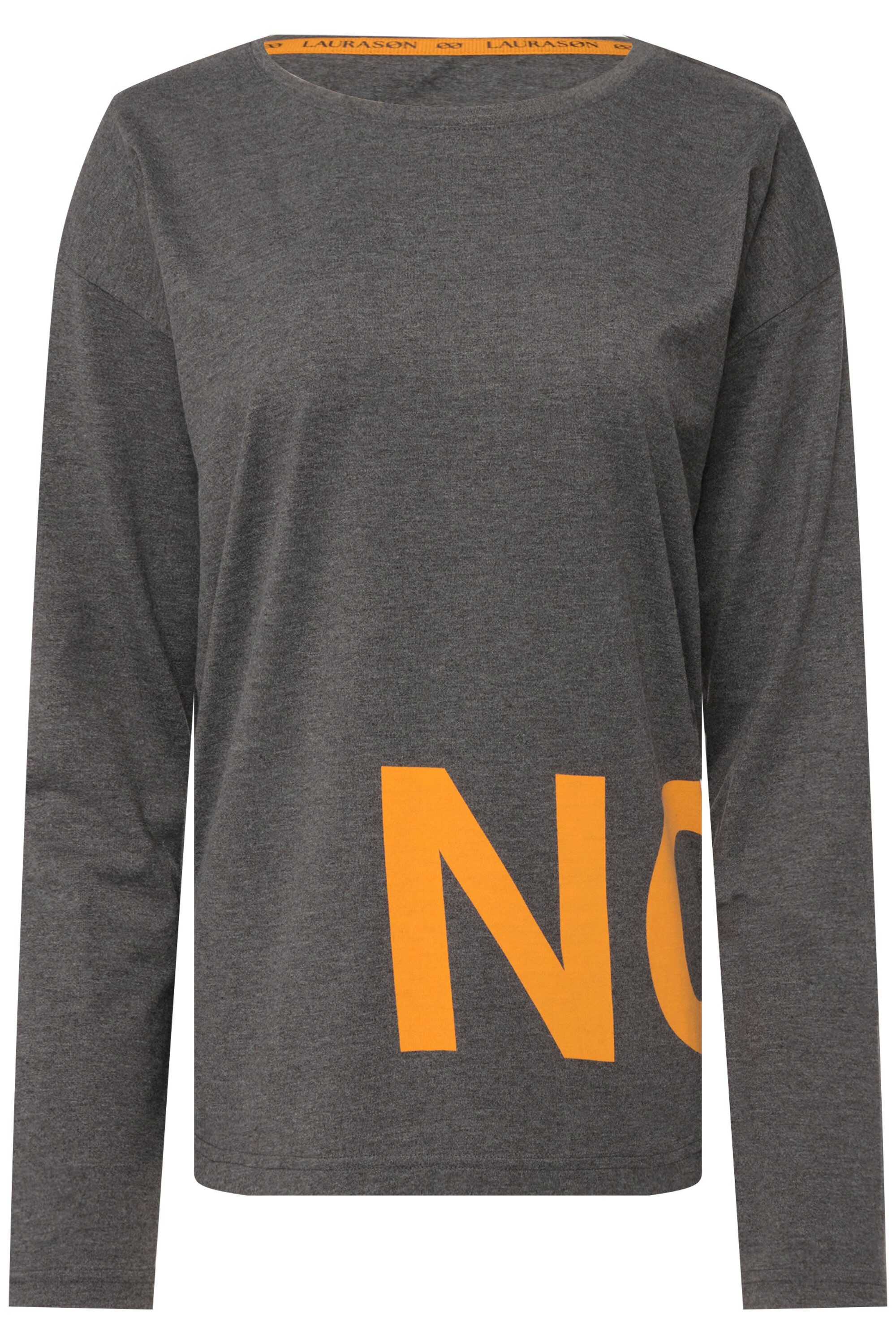 Laurasøn T-Shirt T-Shirt NOW Statement-Print Rundhals Langarm günstig online kaufen