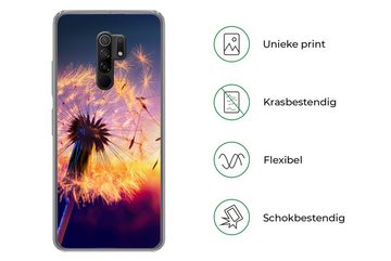 MuchoWow Handyhülle Löwenzahn - Blumen - Sonnenuntergang - Horizont - Nacht, Phone Case, Handyhülle Xiaomi Redmi 9, Silikon, Schutzhülle
