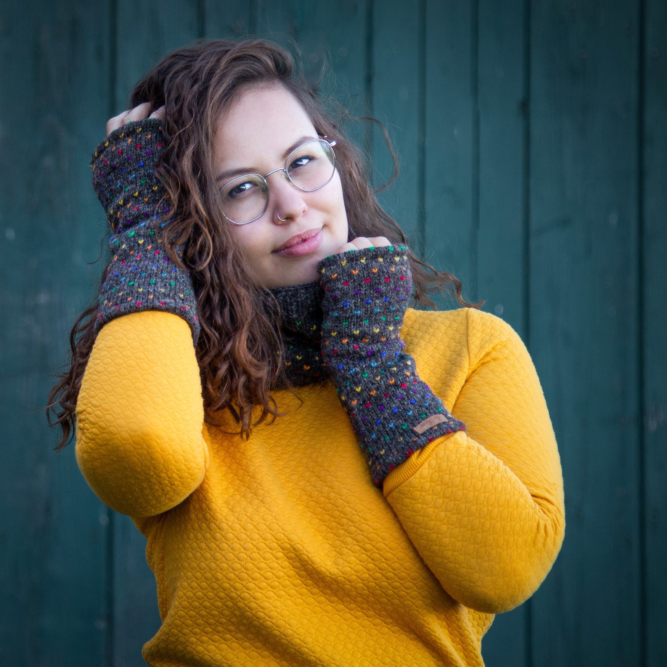 McRon Armstulpen Pulswärmer Modell Ines Regenbogen Mit Daumen, mit hohem Sc günstig online kaufen