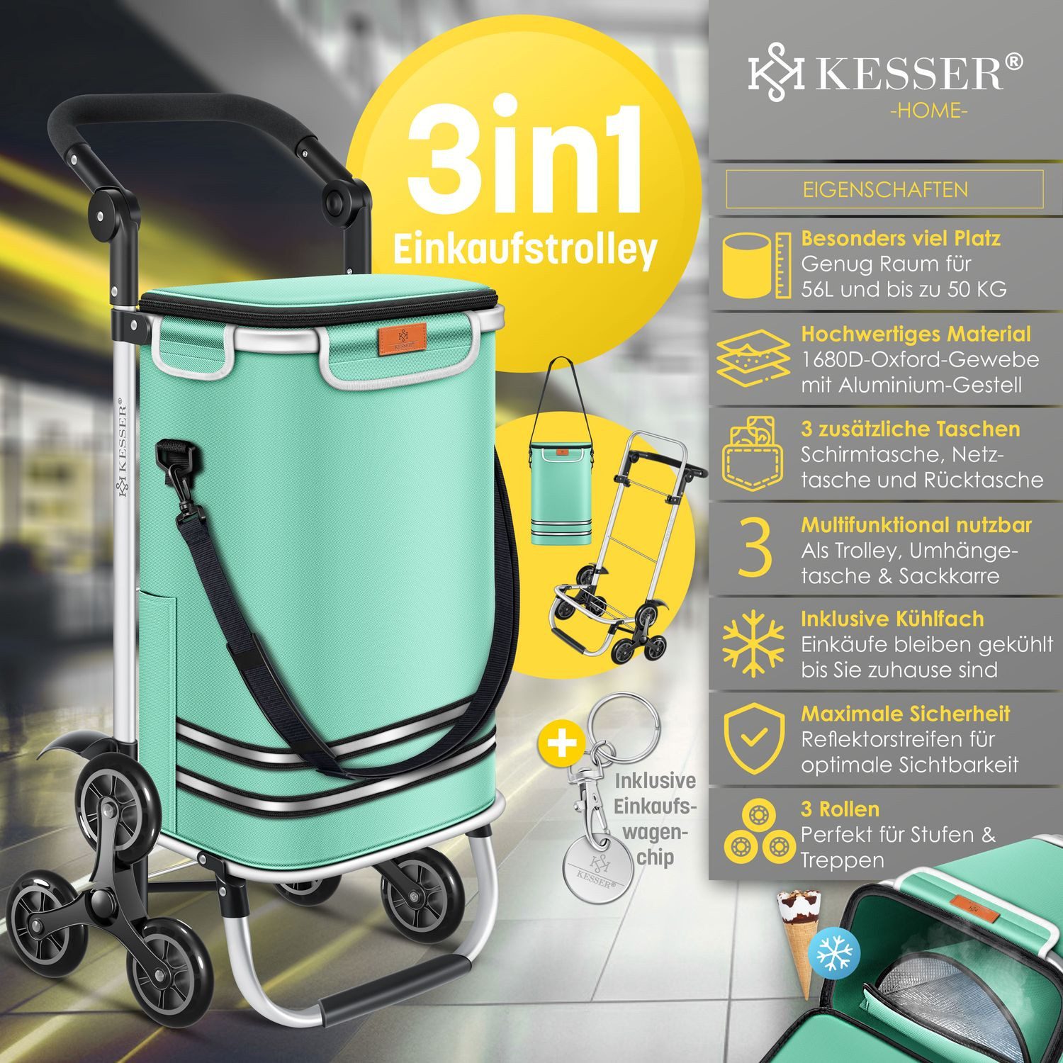 KESSER Einkaufstrolley, Einkaufstrolley mit Kühlfach ideal für Stufen belas günstig online kaufen