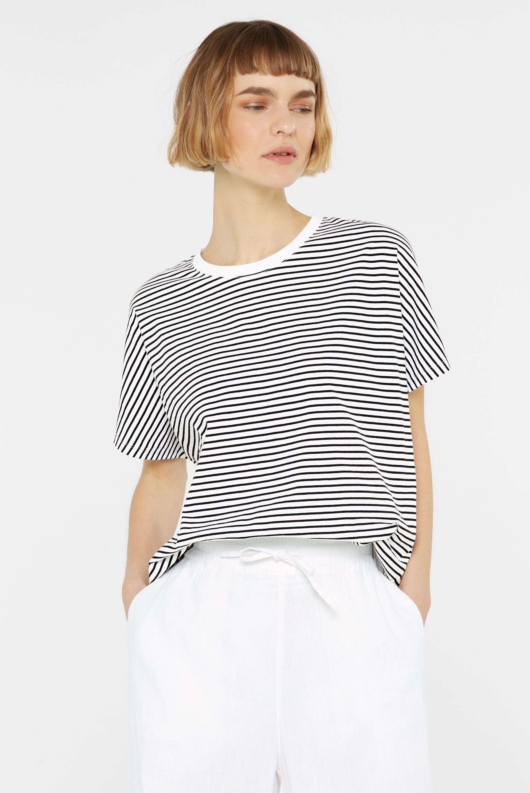 SENSES.THE LABEL Rundhalsshirt aus Baumwolle günstig online kaufen