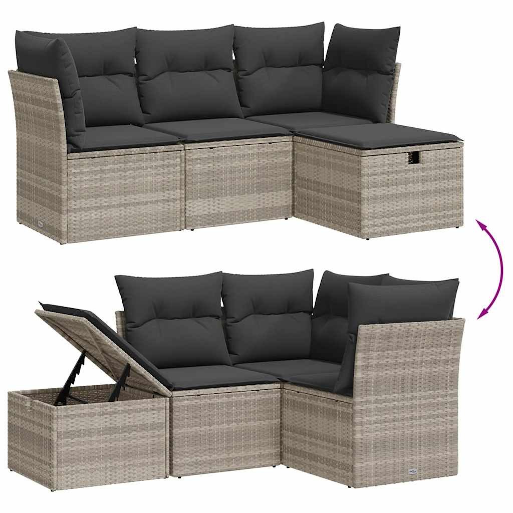 vidaXL Gartenlounge-Set 4-tlg. Garten-Sofagarnitur mit Kissen günstig online kaufen