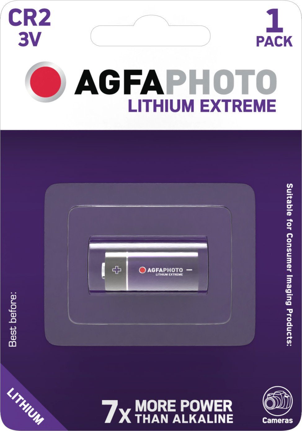 AgfaPhoto Agfaphoto Batterie Lithium, CR2, 3V Extreme Photo, Retail Blister (1- Fotobatterie, (3,0 V)