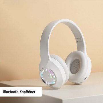 Diida Bluetooth-Kopfhörer,Gaming-Headsets,Hifi-Klangqualität,Faltbares Over-Ear-Kopfhörer (TF-Speicherkarte/Kabel/Bluetooth)