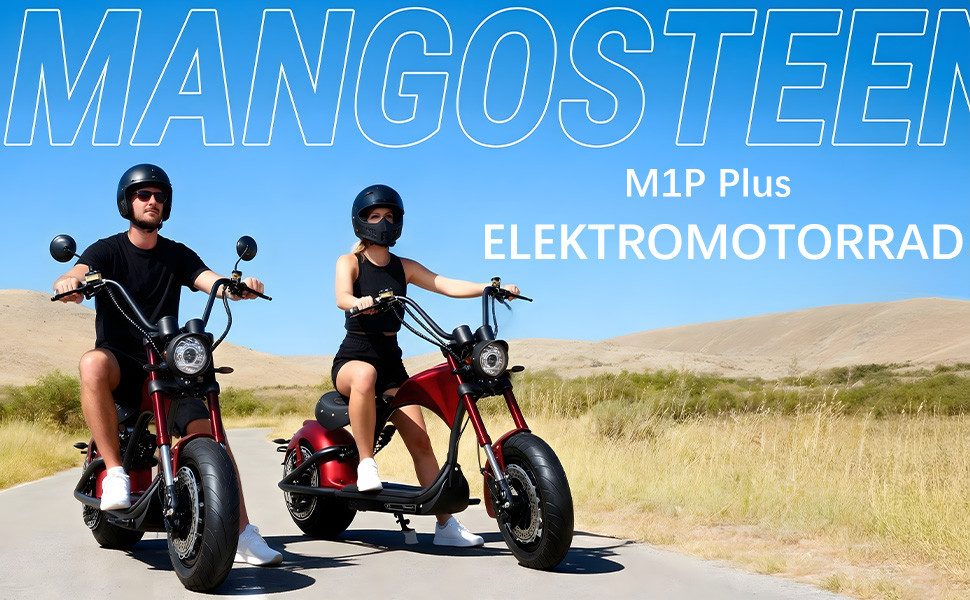 Vankel E-Motorroller M1P E-Chopper 2000W, 1800Wh, 80km Reichweite, Retro-Elektro-Scooter, 2000 W, 45 km/h, Straßenzugelassener E-Chopper für Stadt & Freizeit, & 200kg Zuladung