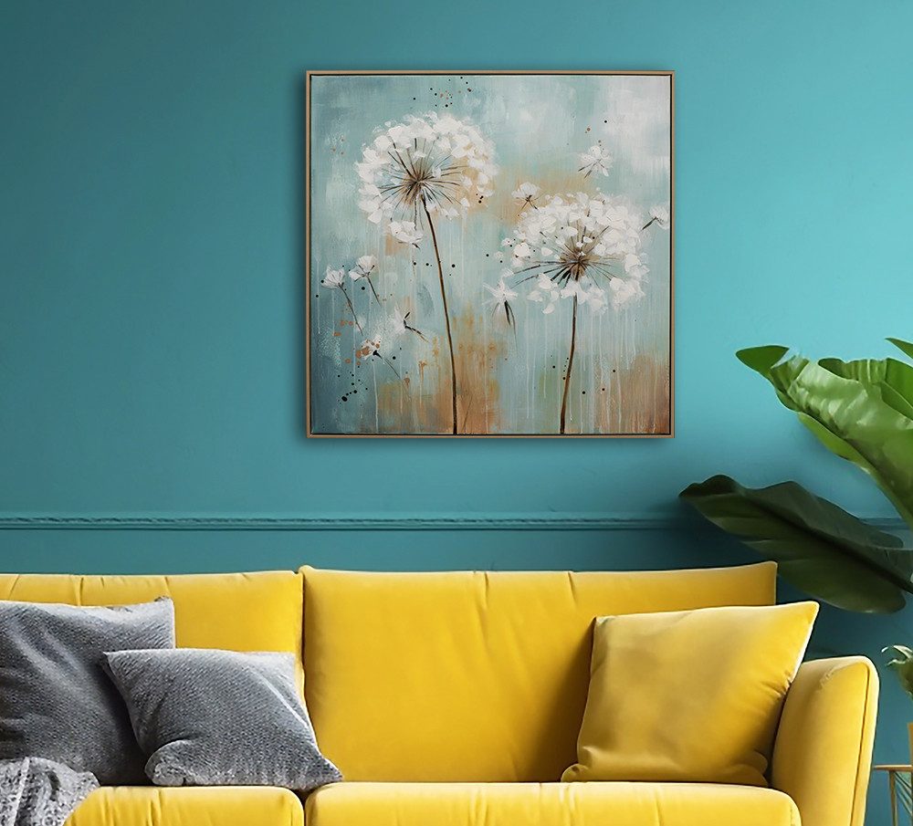 ArtUniverse Gemälde Pusteblumen 82,5x82,5 cm, Blautöne