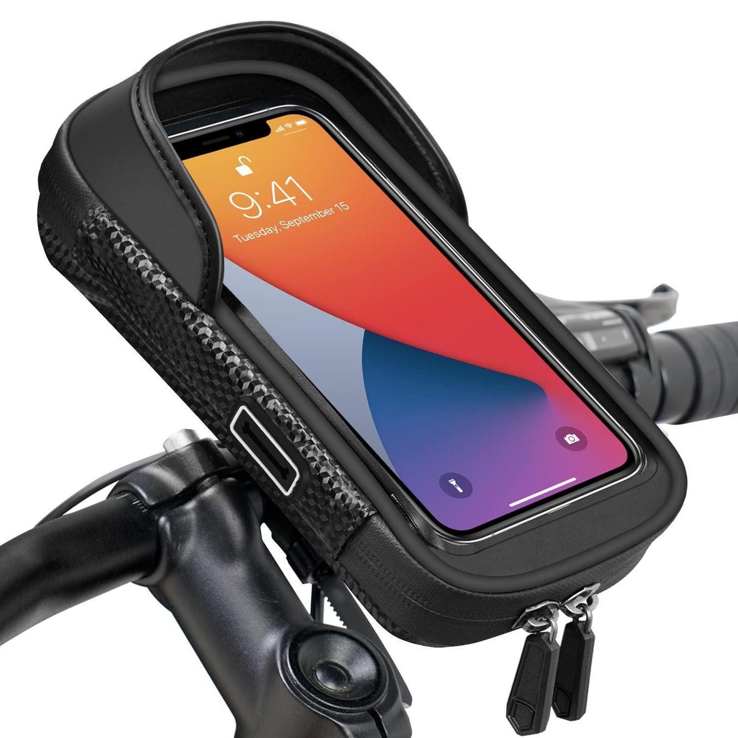 Smartphone-Halterung Handyhalterung Wasserdicht 20 × 10.5 × 7 Zentimeter Schwarz