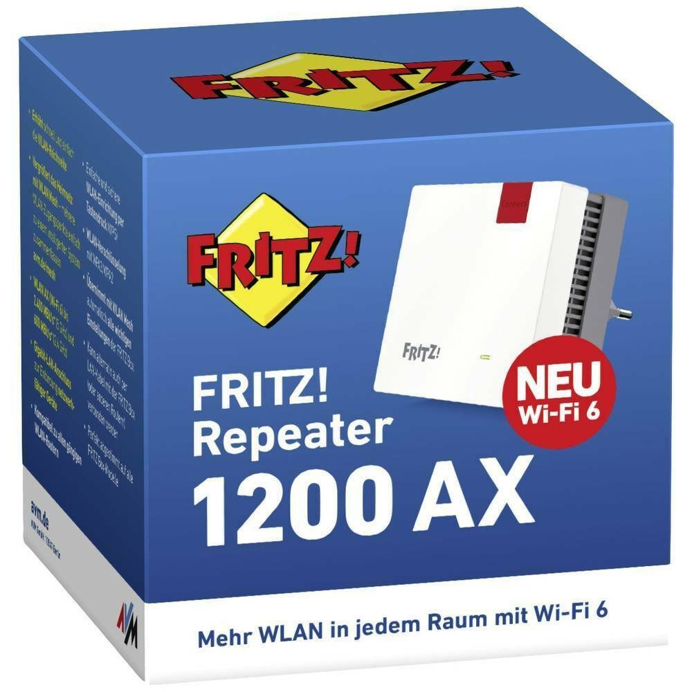 AVM FRITZ!Repeater 1200 AX WLAN Repeater 3000 MBit/s 2.4 GHz WLAN-Repeater