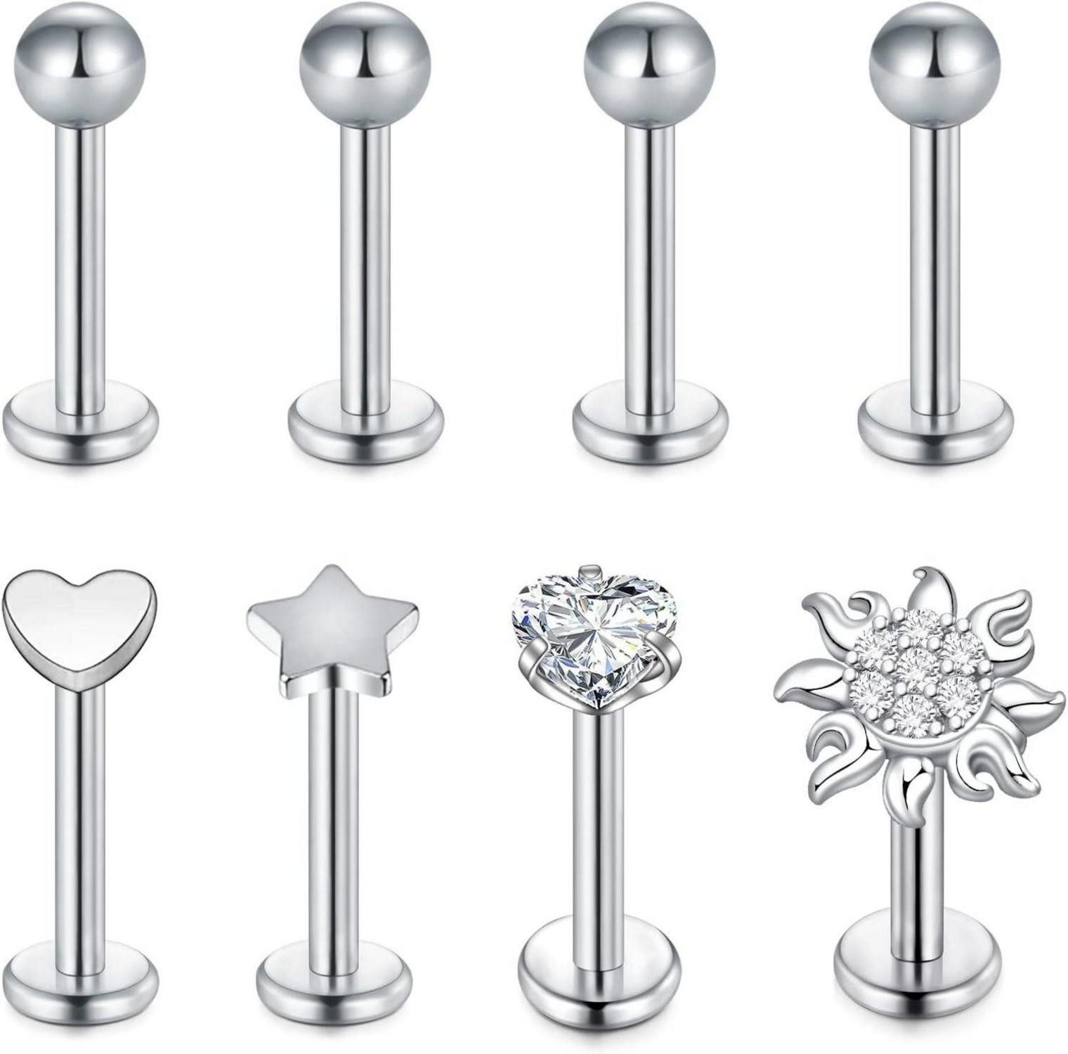 Piercing-Set 16G Tragus Helix Knorpel Piercing Chirurgenstahl Opal Marmor CZ