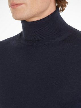 Calvin Klein Rollkragenpullover SUPERIOR WOOL TURTLE NECK mit Markenlabel