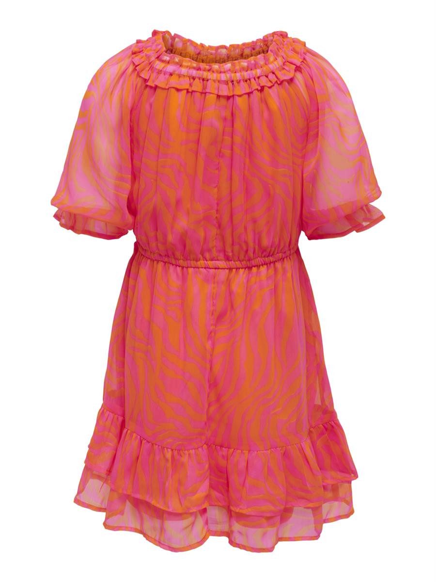 KIDS ONLY Chiffonkleid KOGZABELLA RUFFLE SMOCK (1-tlg) knielang