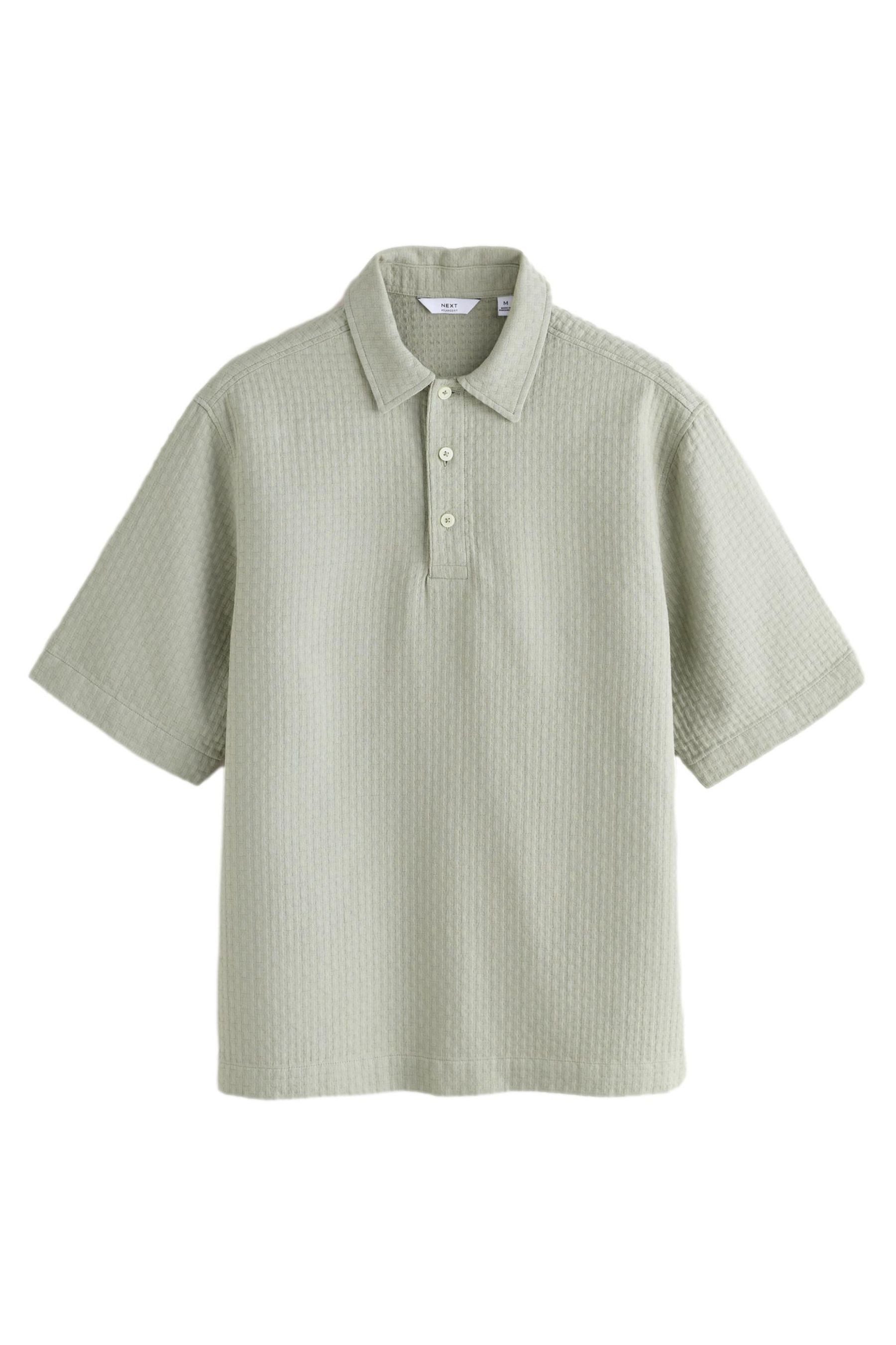 Next Poloshirt Strukturiertes Polo-Shirt aus Webstoff (1-tlg)
