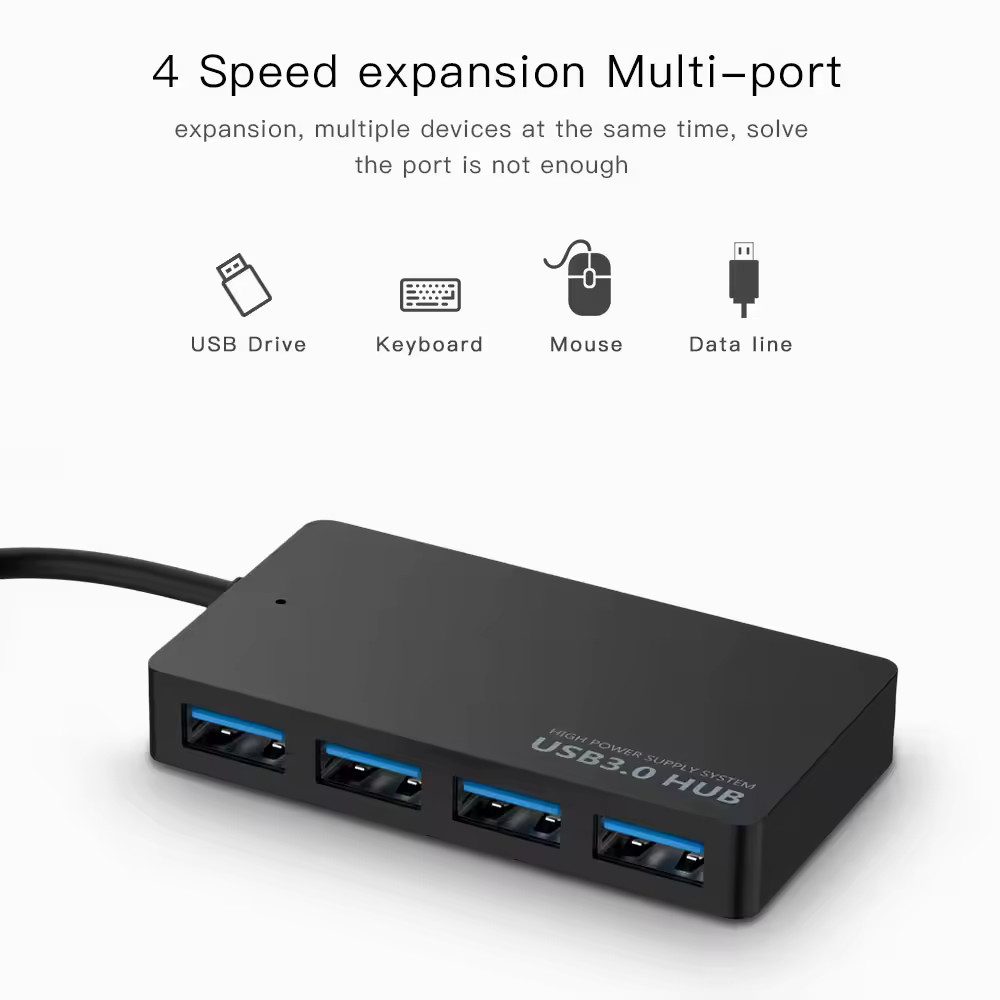 TradeNation Laptop-Dockingstation USB Hub 3.0 Verteiler 4 Port Splitter Datenhub für Laptop PC 4-IN-1, (USB Dock, 1 St., Dockingstation), 5 Gbps