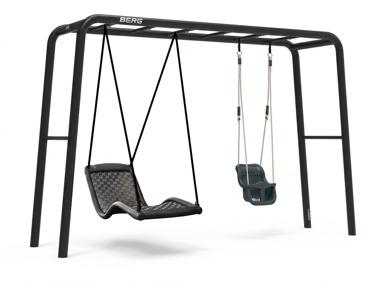 Berg Klettergerüst PlayBase L Schaukelgestell mit 2 Reckstangen Relaxschaukel, und Babyschaukel