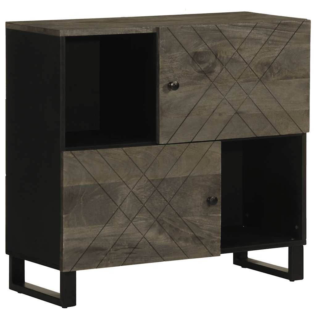 vidaXL Sideboard Sideboard Schwarz 80x33x75 cm Massivholz