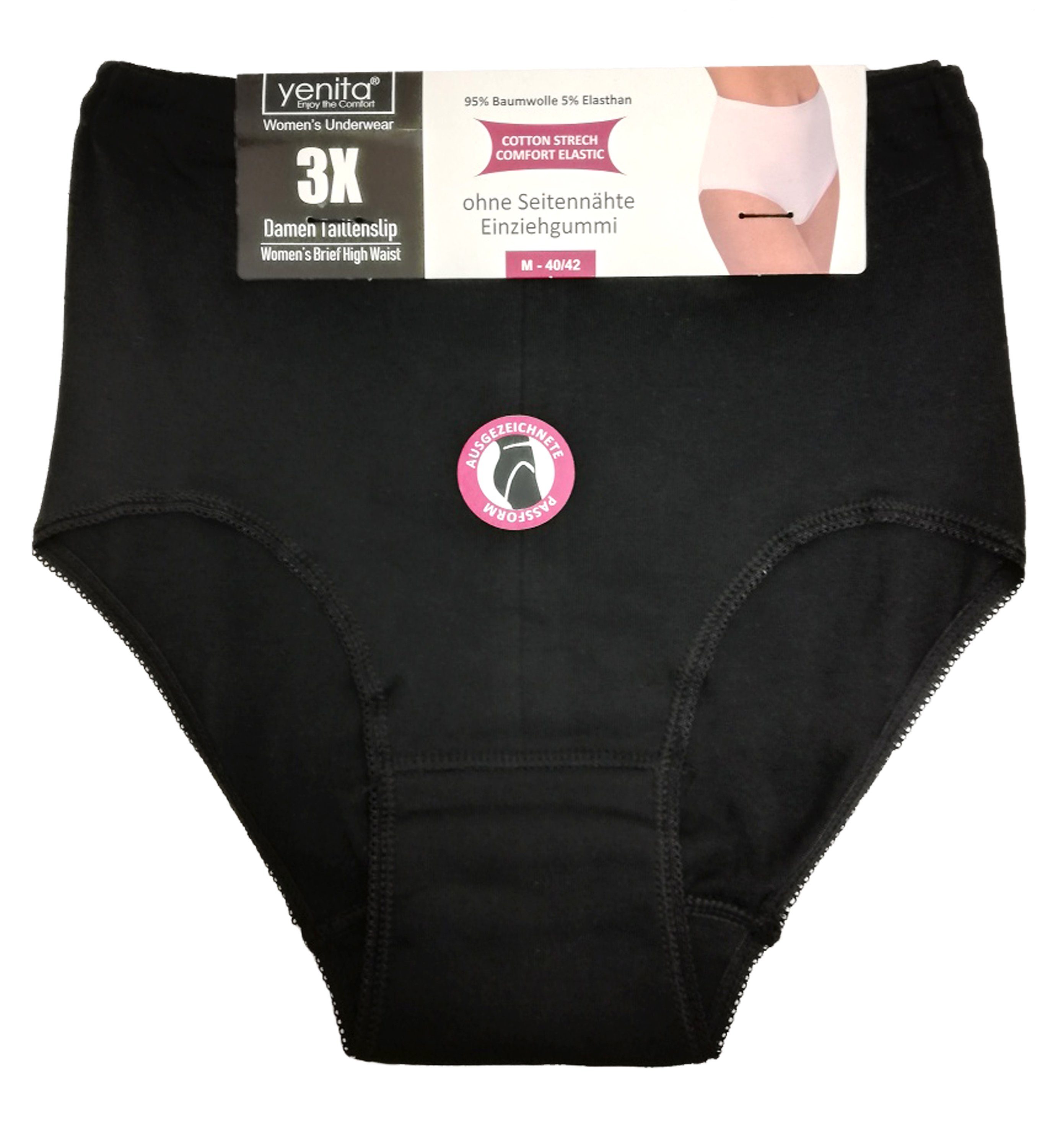 Slip Einziehgummi schwarz mit (6-St) Yenita®