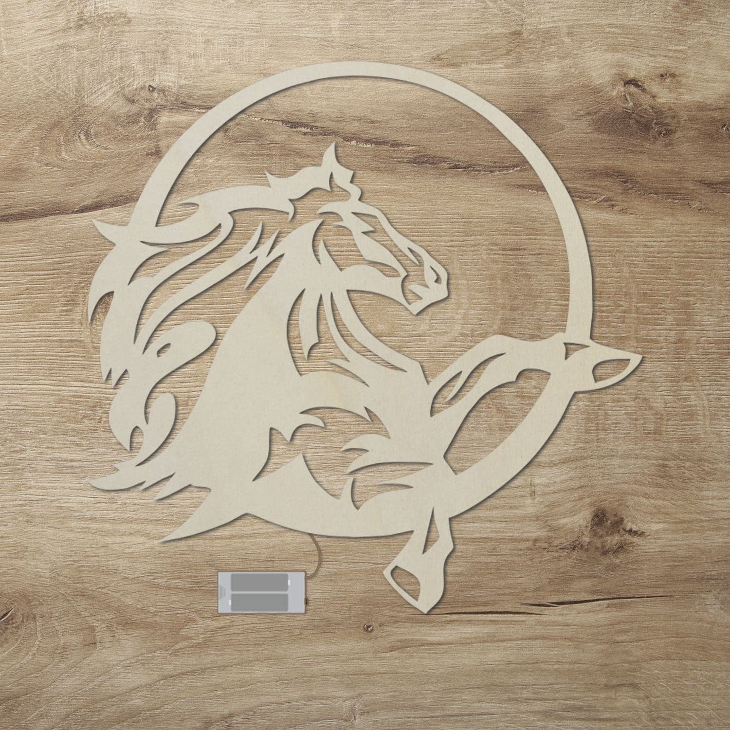 Namofactur LED Dekolicht Pferd - Dekoobjekt aus Holz mit Pferdemotiv - Wand günstig online kaufen