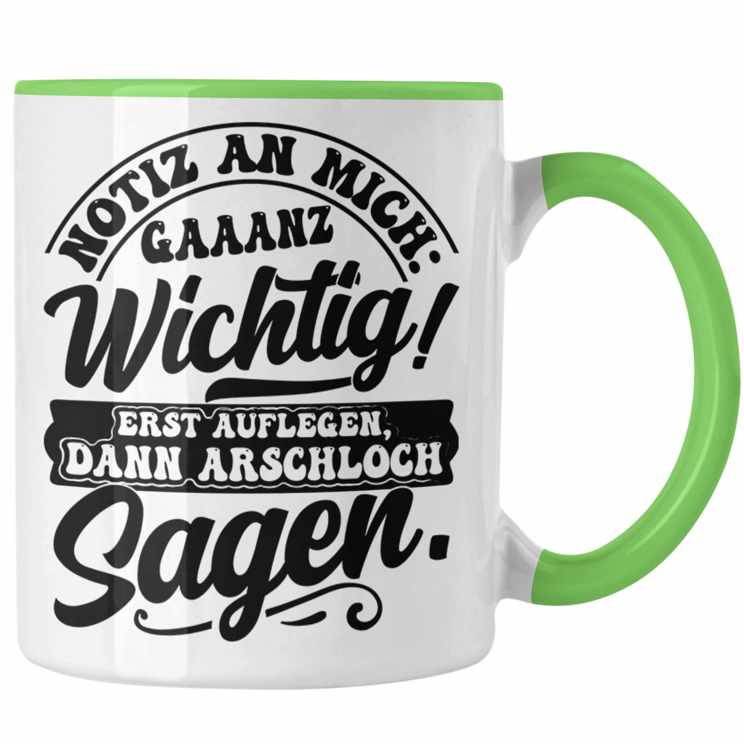 Trendation Tasse Kollegin Tasse Geschenk Callcenter Erst Auflegen Dann Arsc***** Sagen Grün