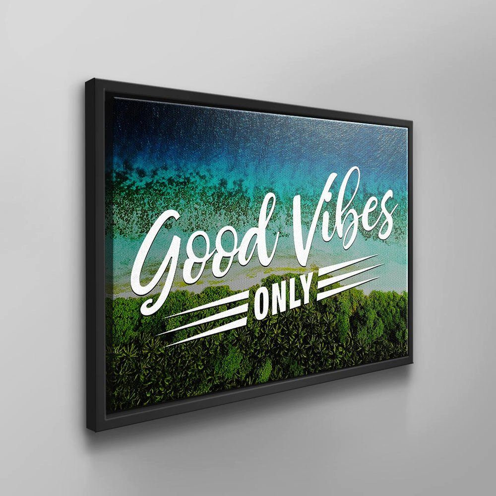 DOTCOMCANVAS® Leinwandbild, Wandbild pure von schwarzer Lebensenergie Rahmen & für Motivation