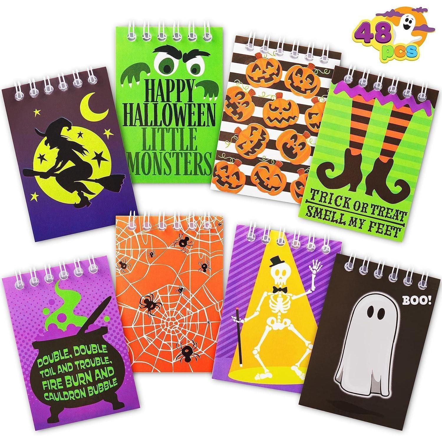 LuxusKollektion Notizblock 48-teiliges Halloween-Spooky-Notizblock-Set für Kinder Mädchen Jungen