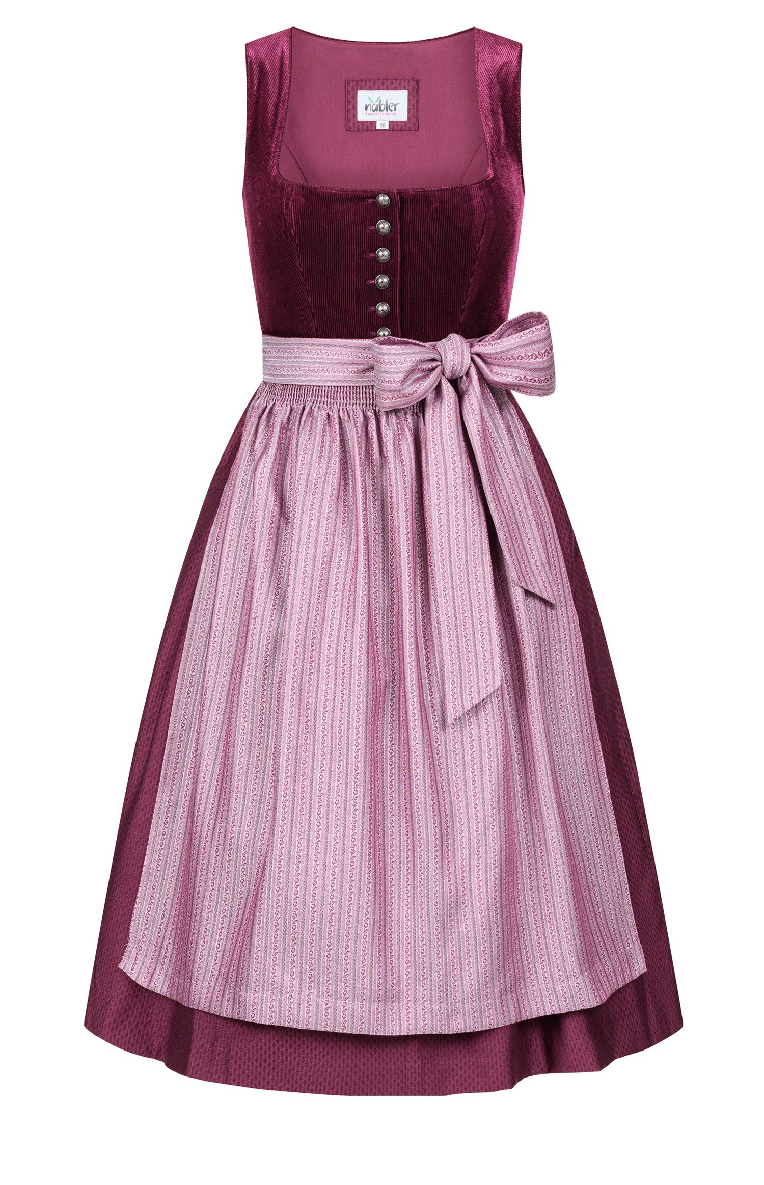 Nübler Dirndl Midi Dirndl Flamina in Waldbeere von Nübler - Rocklänge 70 cm