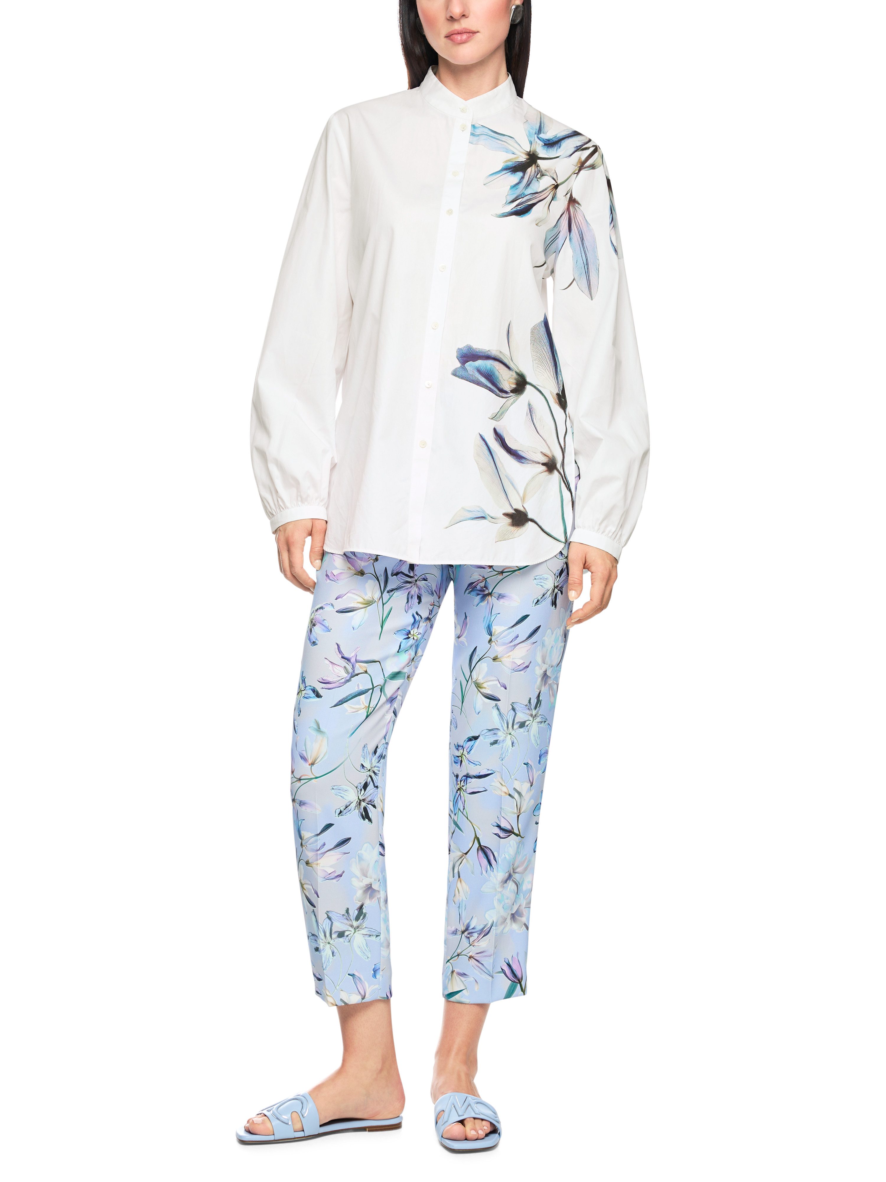 Marc Cain Langarmbluse Serene Hues Premium Damenmode mit Lilienprint