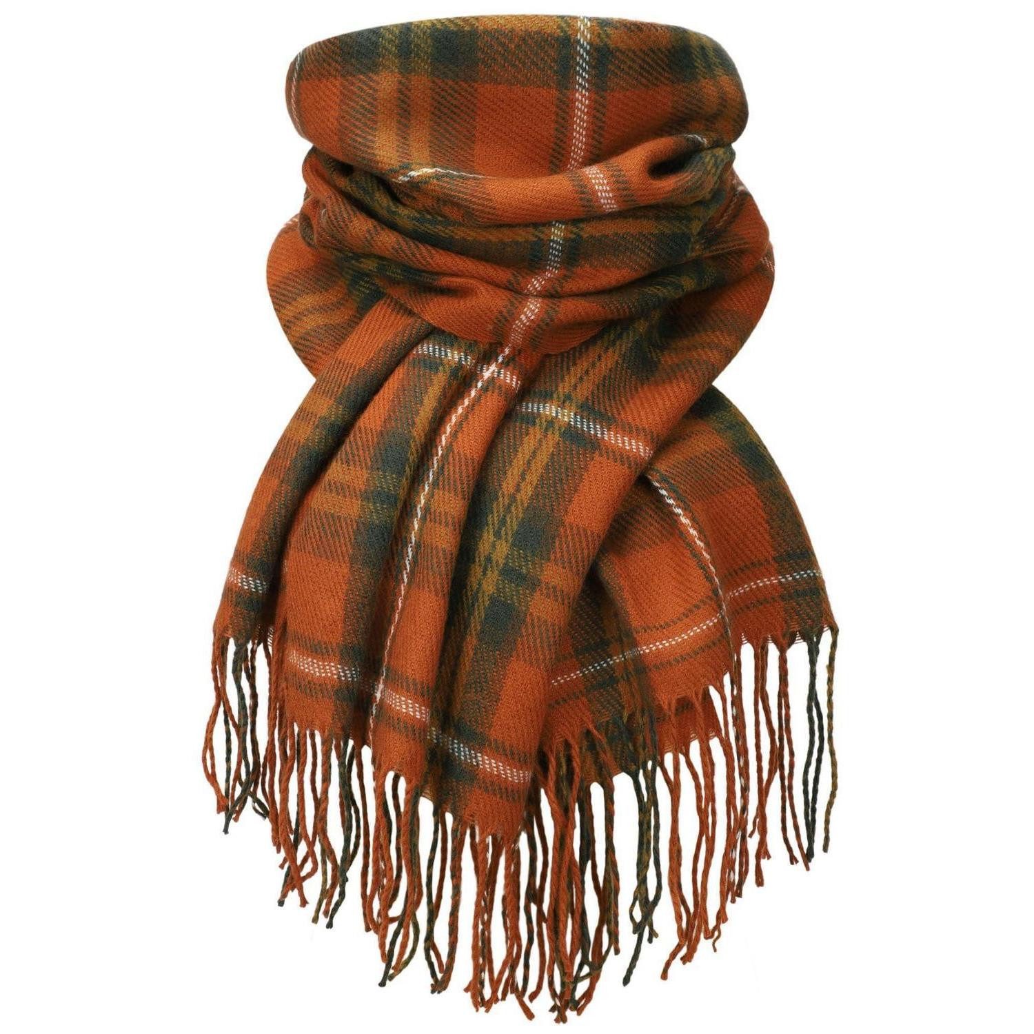LuxusKollektion Karotuch Damen Schal Kariert Rot Braun 200x60cm, (1-St)