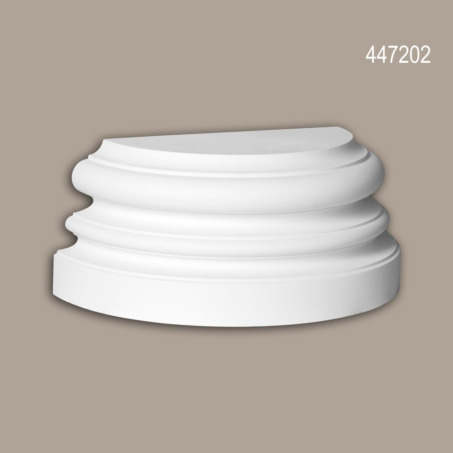 Profhome Wanddekoobjekt 447202 (Halbsäulen Sockel, 1 St., Fassadenstuck, Säule, Zierelement, Außenstuck), weiß, vorgrundiert, für Fassadendekoration, Stil: Ionisch