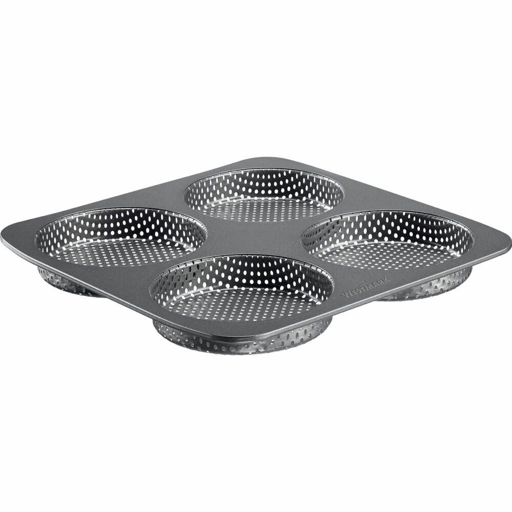 WESTMARK Brotbackform Burger Brötchen Backform, Für 4 Burger Buns, Ø je 12 cm, antihaft-besc