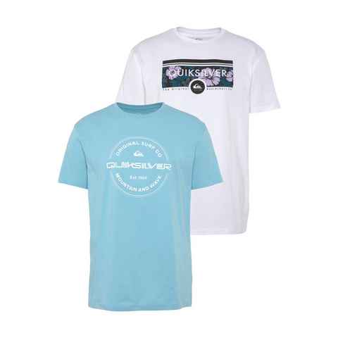 Quiksilver T-Shirt Herren Doppelpack mit Logodruck (Packung, 2-tlg)