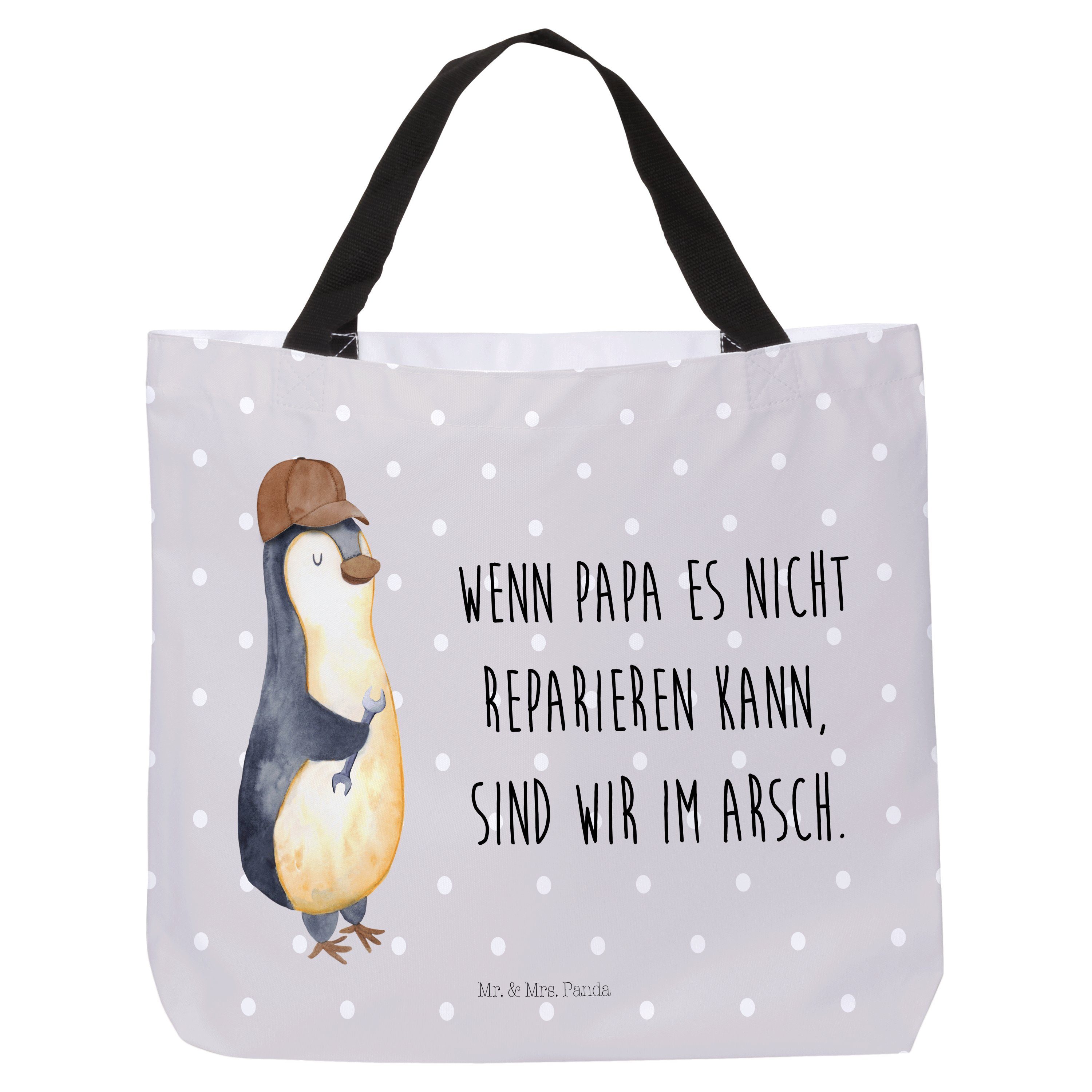 kann, Shopper Mrs. nicht - Wenn wir reparieren Pastell Grau am es & Panda Papa sind (1-tlg) Arsch Mr.