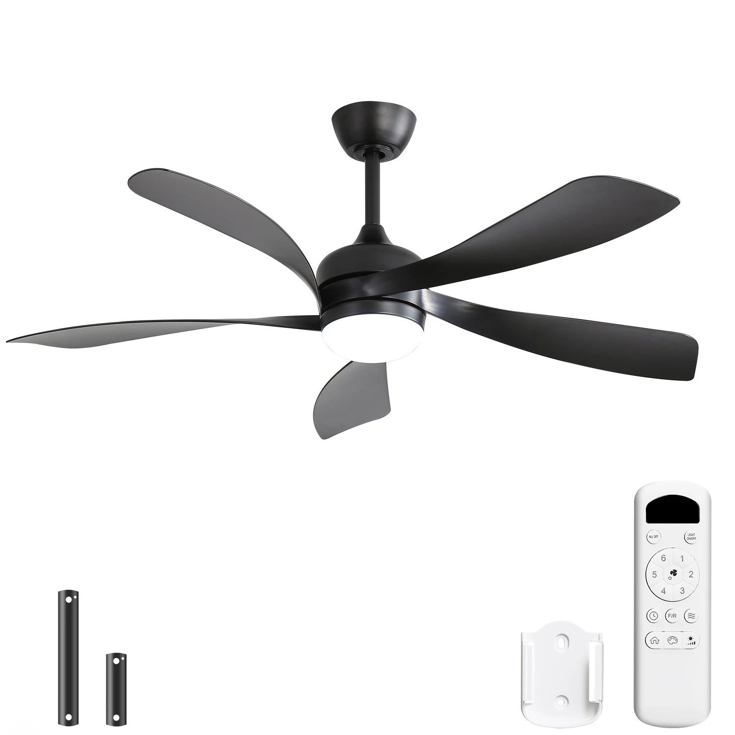Sofucor Deckenventilator mit Beleuchtung und Fernbedienung, 132 cm moderner Deckenventilator, für Innen- & Außenbereich, leiser DC-Motor