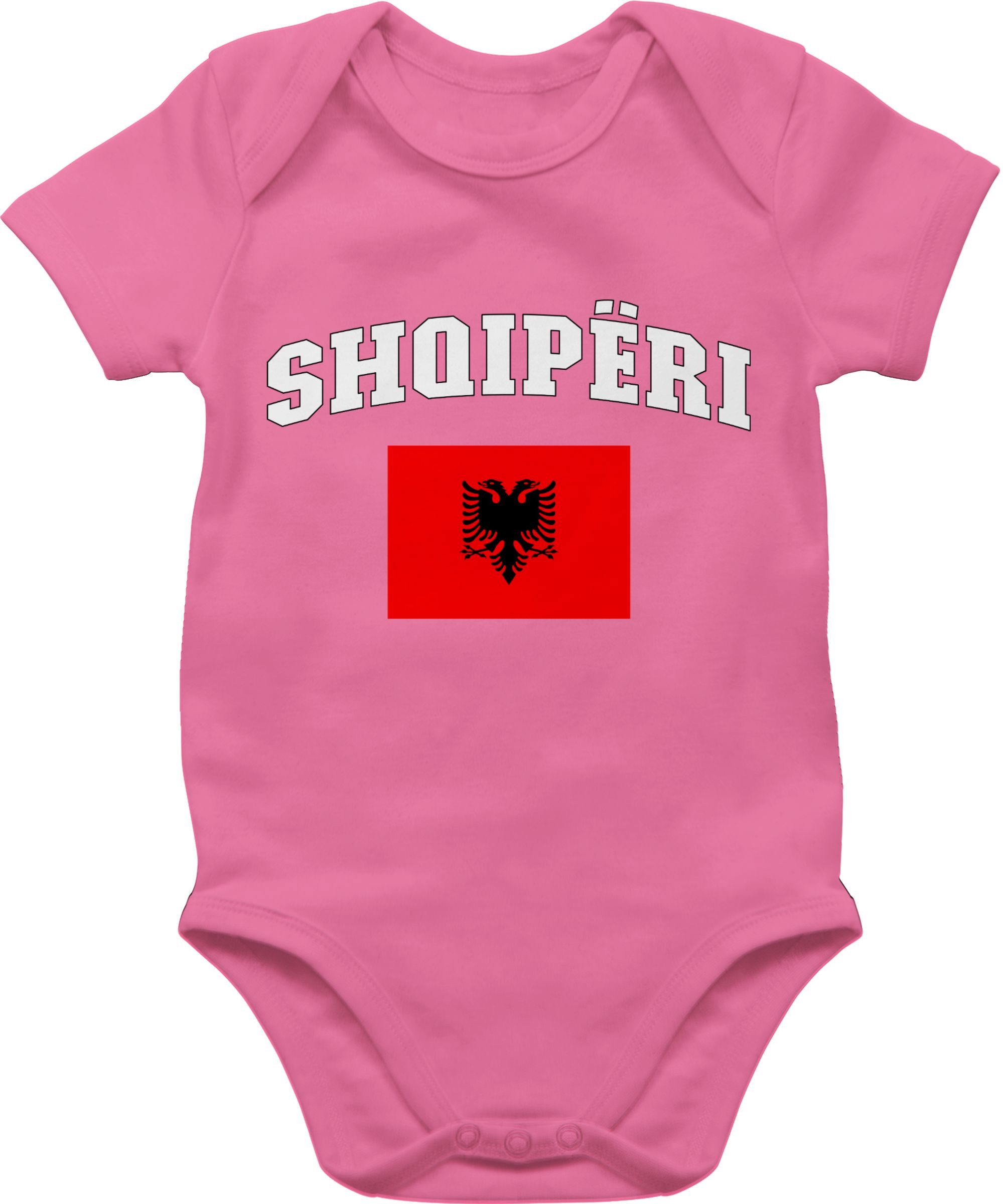 Shirtbody Albanien Schriftzug mit Flagge, Albanisch, Shqipëri, Albania
