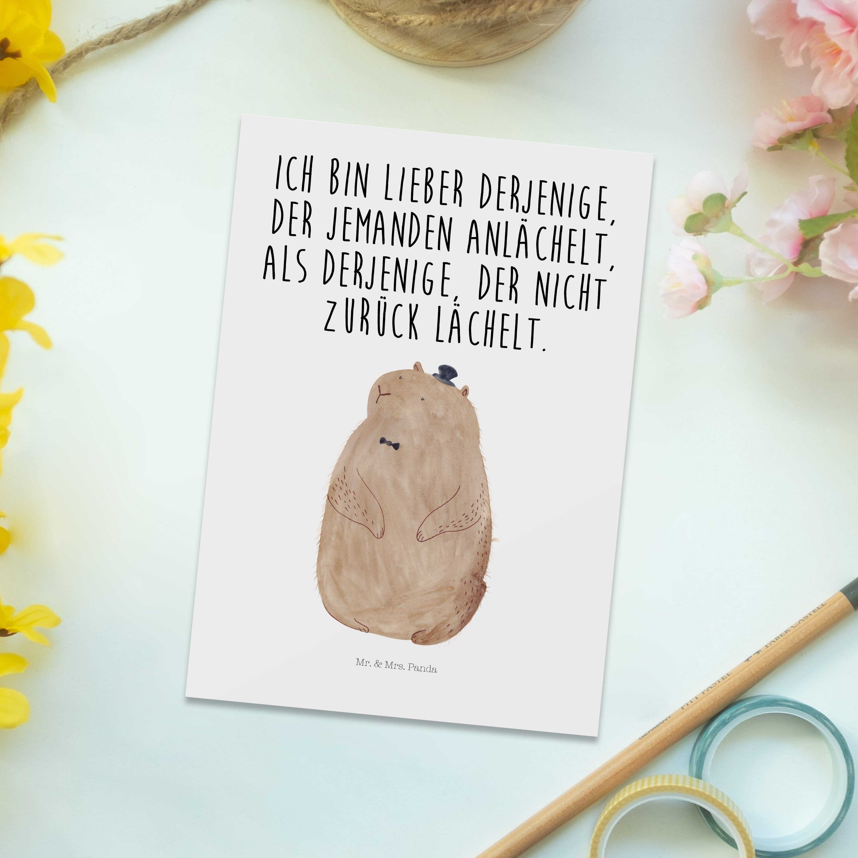 Mr. Weiß lustige Panda Geschenk, Murmeltier Postkarte & Dankeskarte, Fröhlichk Sprüche, - - Mrs.