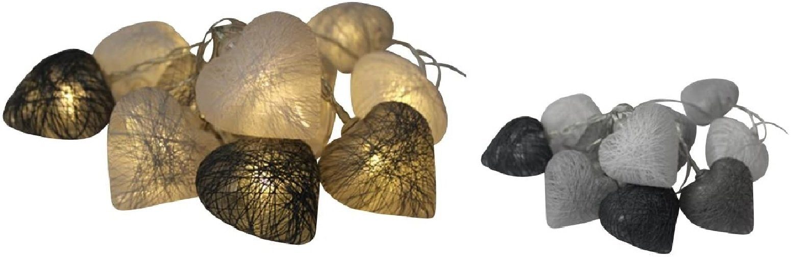 Luna24 simply great ideas... LED-Lichterkette Lichterkette Cottonhearts 10 tlg, Gesamtlänge ca. 155 cm, Herzen, 10-flammig