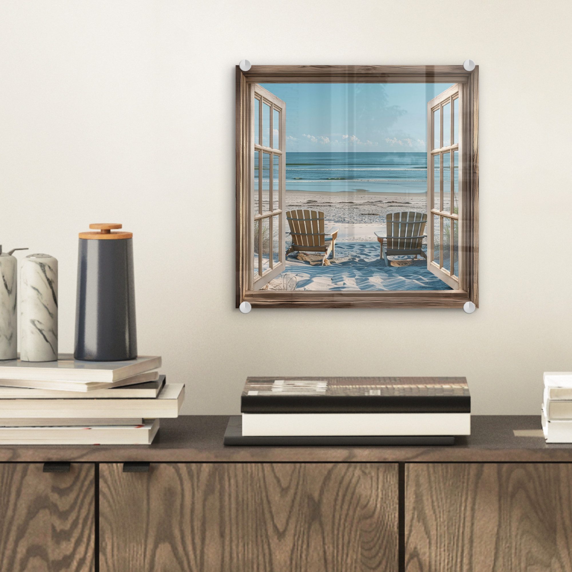 MuchoWow Acrylglasbild Fensterblick - Fenster - günstig online kaufen