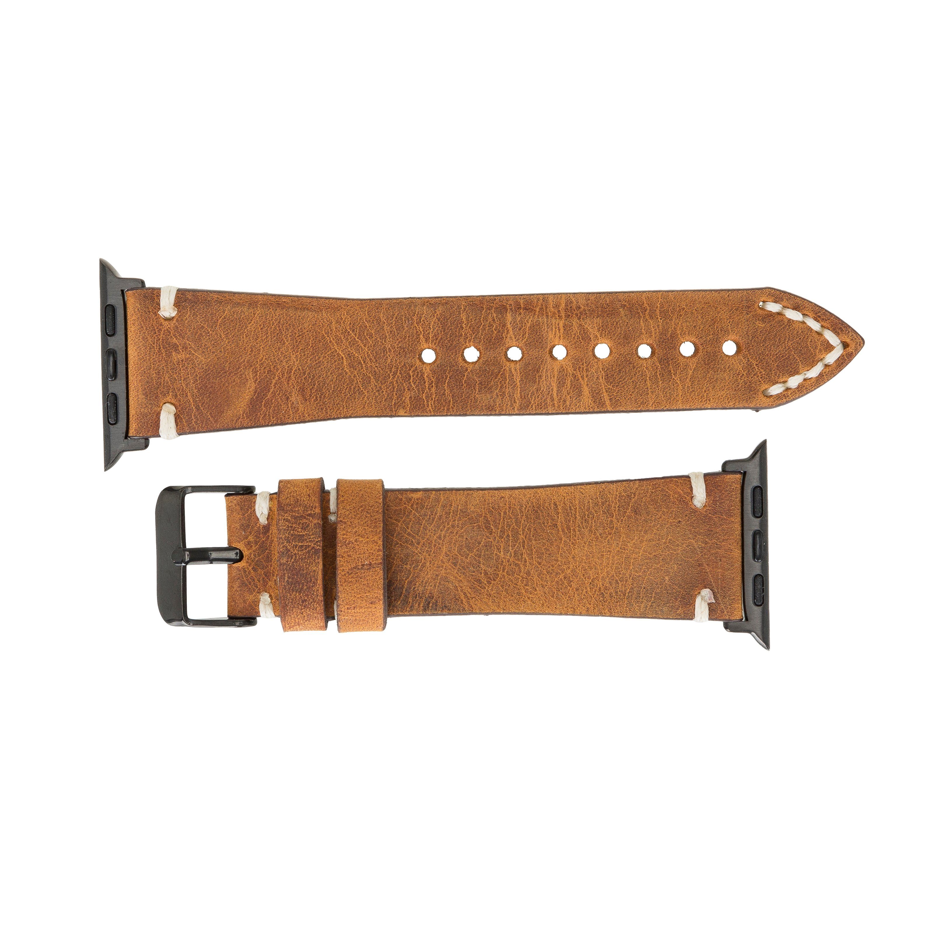 Renna Leather Smartwatch-Armband / BRAUN Leder 2 Fitbit Armband 4 Ersatzarmband Versa Echtes / 3 & Sense