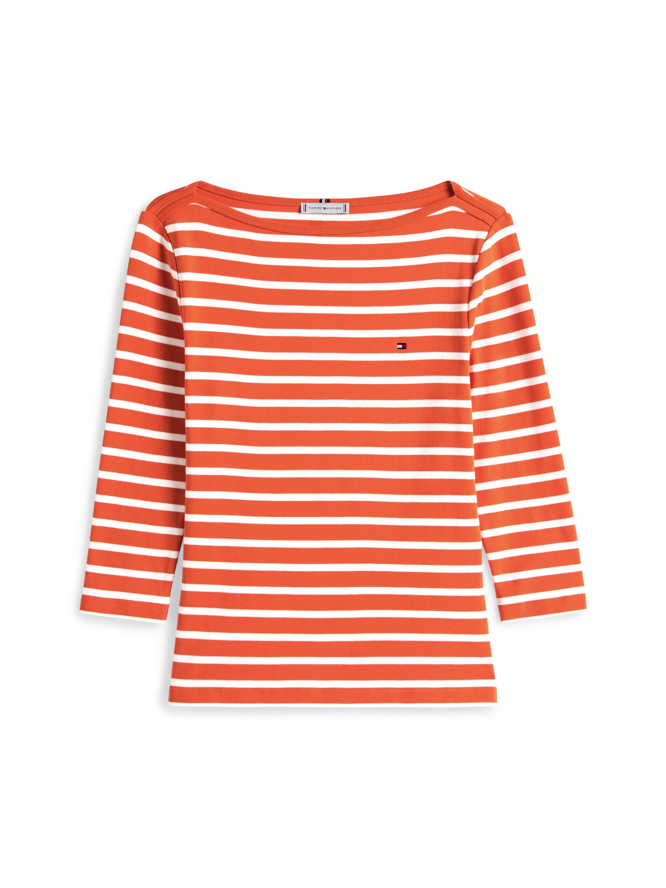 Tommy Hilfiger 3/4-Arm-Shirt NEW CODY BOAT-NECK Baumwolle, U-Boot-Ausschnitt, Slim Fit