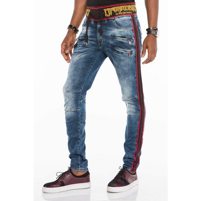 Cipo & Baxx Bequeme Jeans mit Kordelbund in Slim Fit