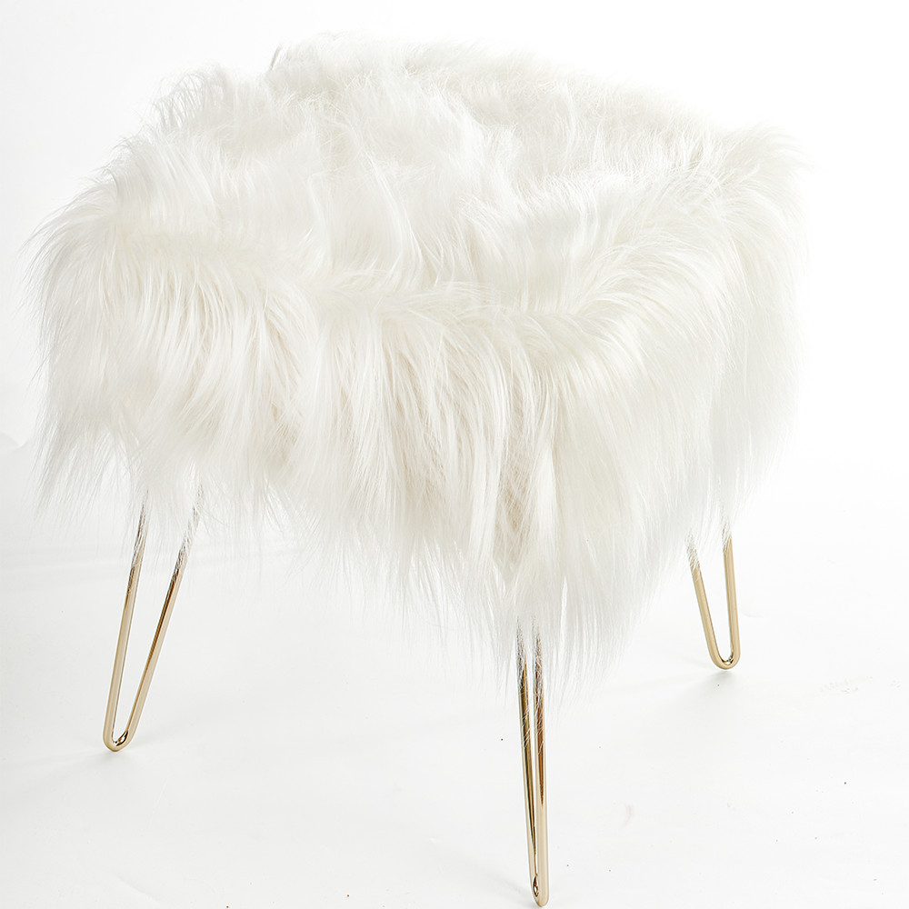 Sitzhocker Eleganter Fellhocker,Fußstütze Hocker,Plüsch Hocker