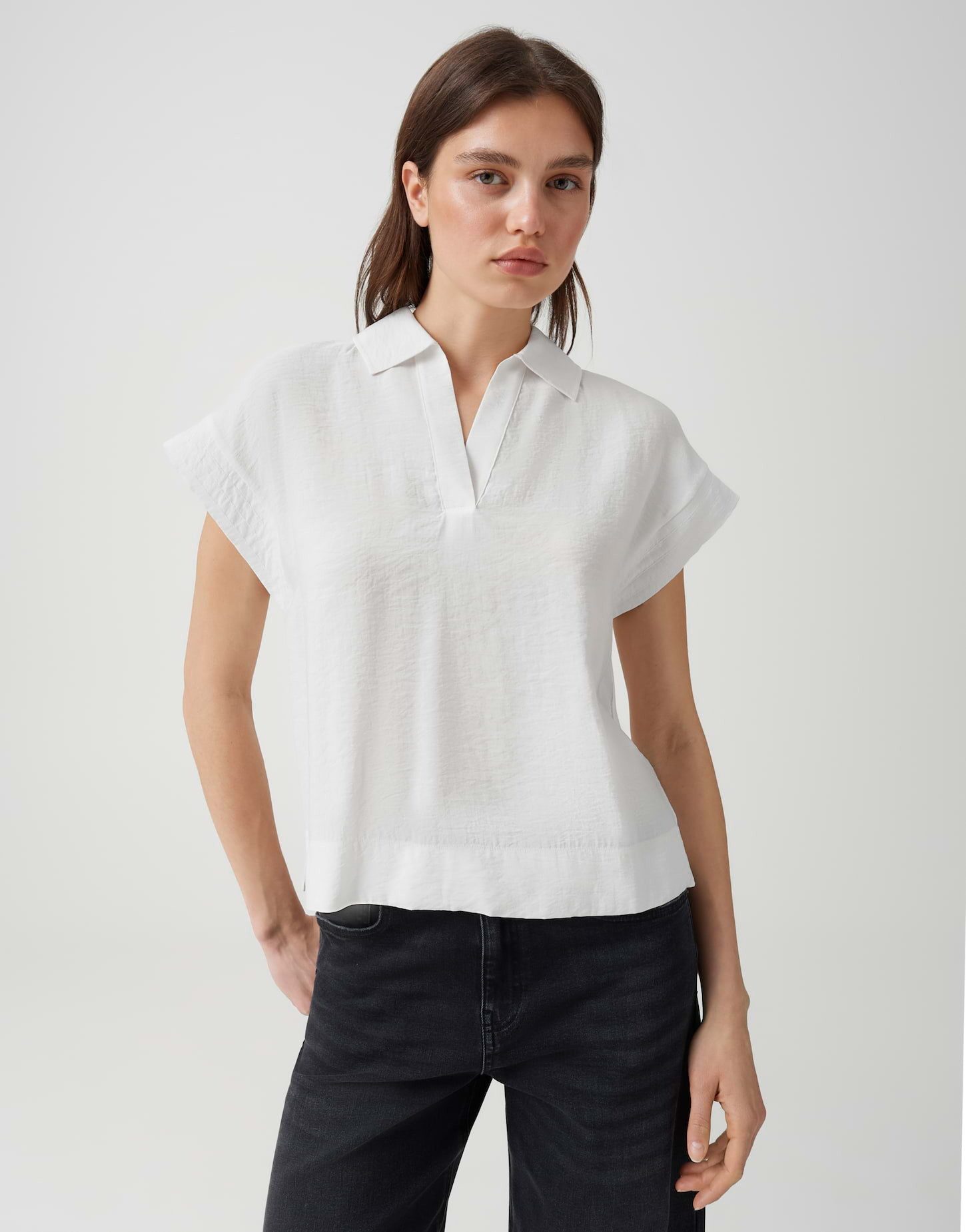 OPUS Kurzarmshirt mit leichter Front Rückenfalte für lockeren Fall