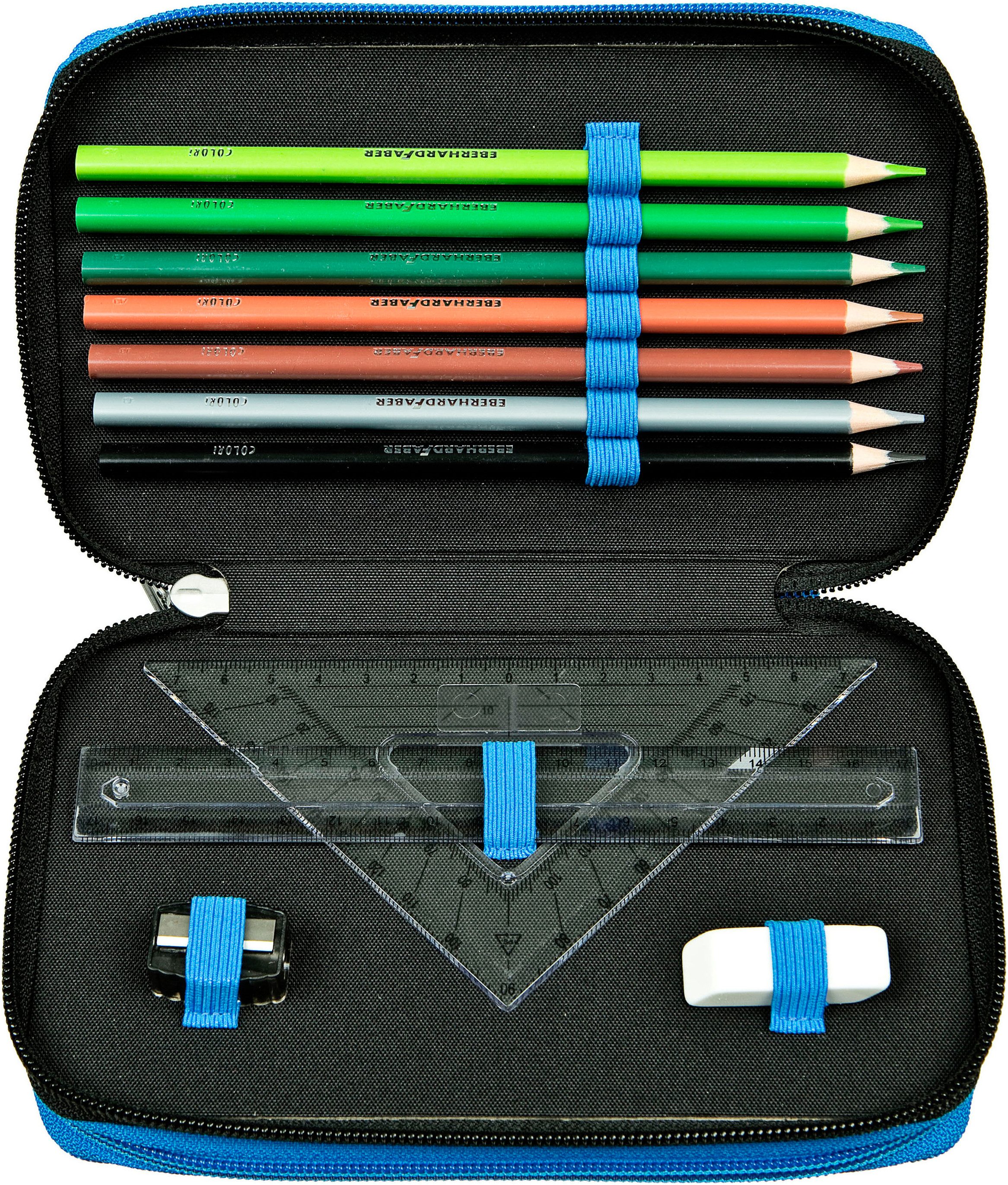 Scooli Federmäppchen Tripledecker, Super Mario, befüllt, inklusive Geodreieck