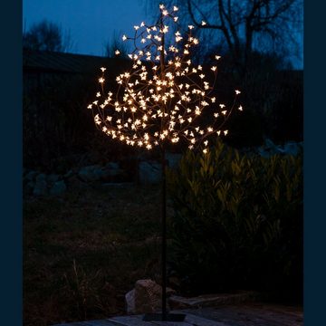 VOLTRONIC LED Baum Kirschblütenbaum Dekobaum LED warmweiß, 8 Lichtmodi, Timer, Fernbedienung, LED fest integriert, Warmweiß, Warmweiß, Indoor und Outdoor, 180 cm 200 LEDs / 220 cm 224 LEDs