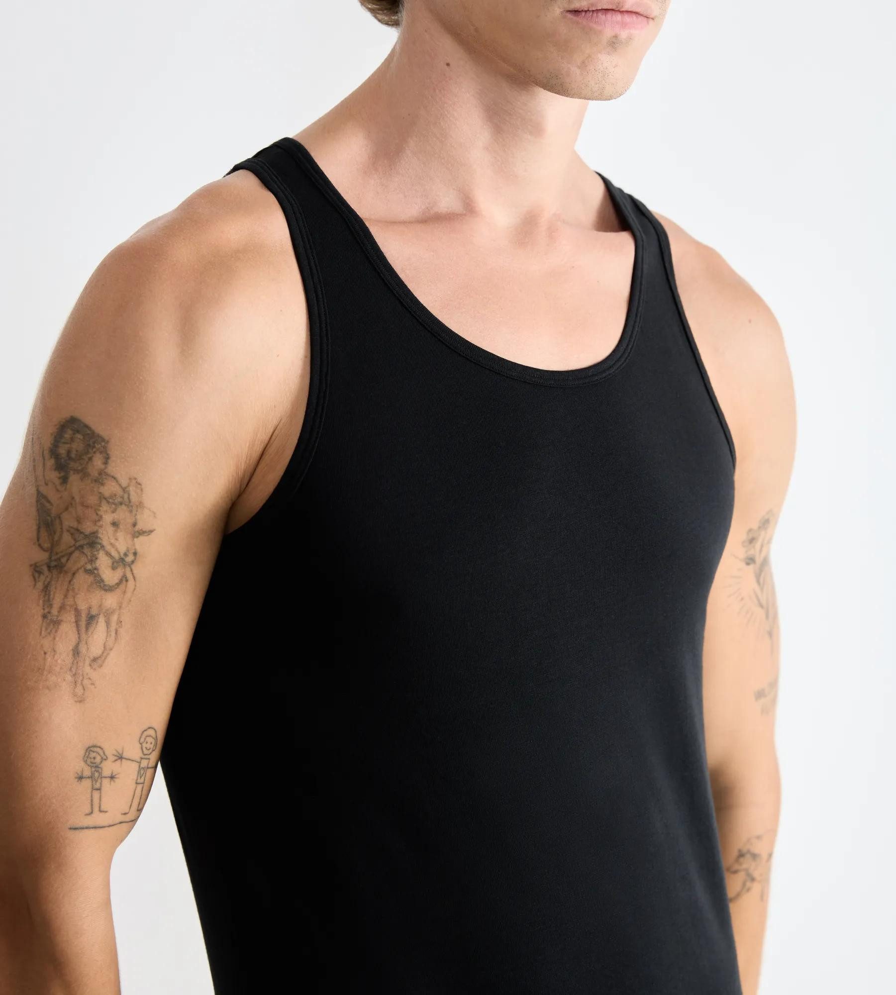 sloggi Tanktop men GO ABC 2.0 (2er Pack) Rundhalsausschnitt, ärmellos, Regular Fit, Baumwollmischung
