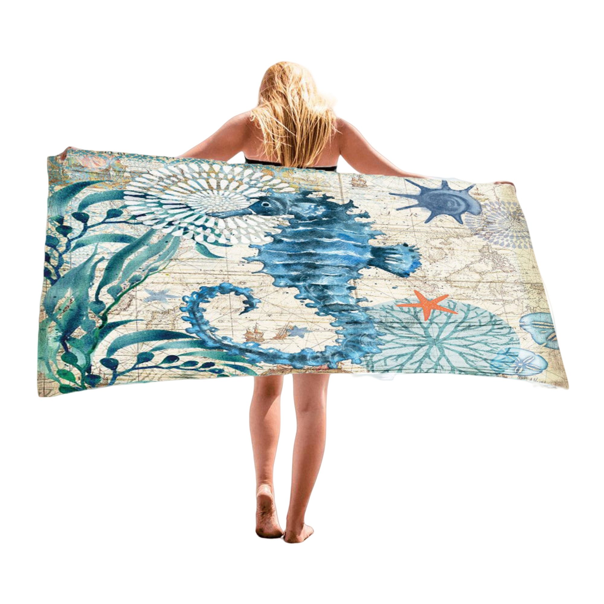 Forrlite Strandtücher Strandtücher, Sandfreie,schnell Trocknende und Leichte, (Stranddecke.Perfekt für den Strand,Badetuch groß,Reisehandtuch), Reise,Strand, Sauna,100x180 cm