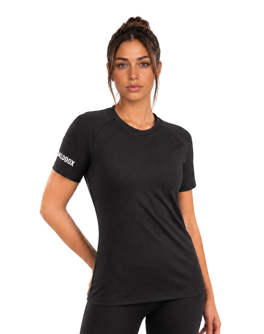 T-Shirt Selia Damen, Slim Fit, Sport Oberteil, Baumwolle, Rundhals