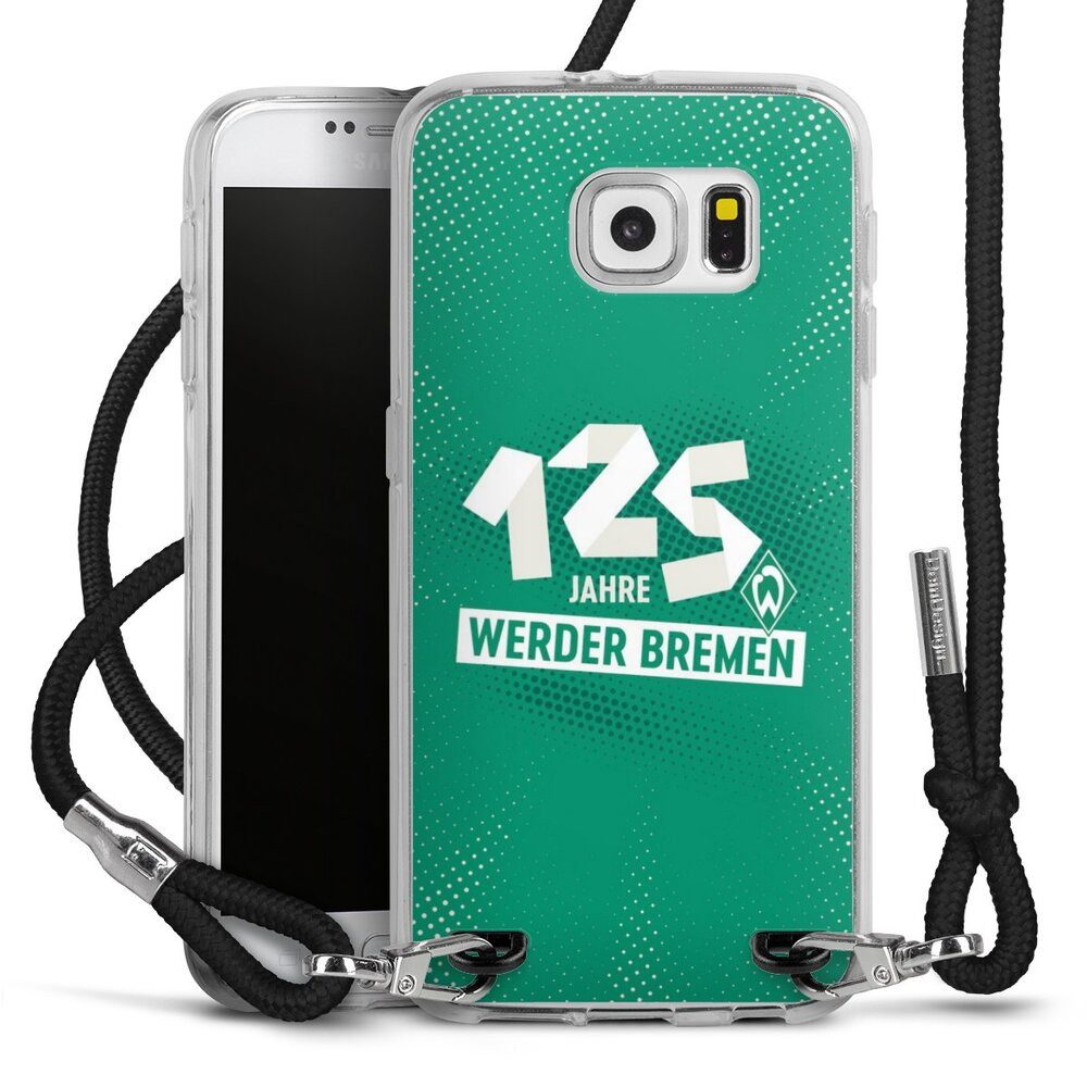DeinDesign Handyhülle 125 Jahre Werder Bremen Offizielles Lizenzprodukt, Samsung Galaxy S6 Handykette Hülle mit Band Case zum Umhängen