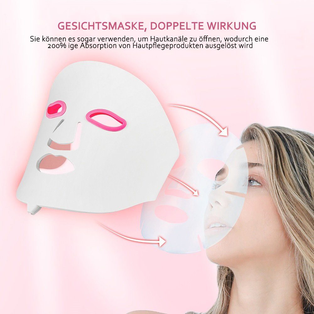 COOL-i Kosmetikbehandlungsgerät, Halsmaske ® Gesichts-und 7 Farben LED-Maskenlichttherapie,