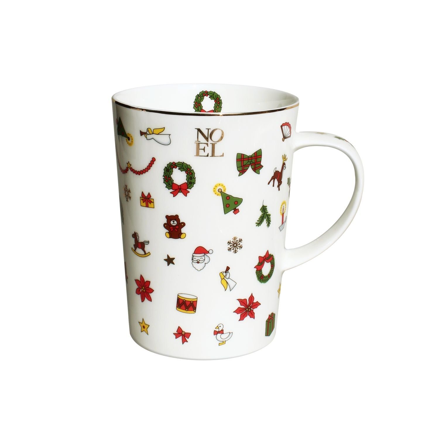 TAITÙ Tasse Noel Oro Henkelbecher 450 ml, Fine Bone China