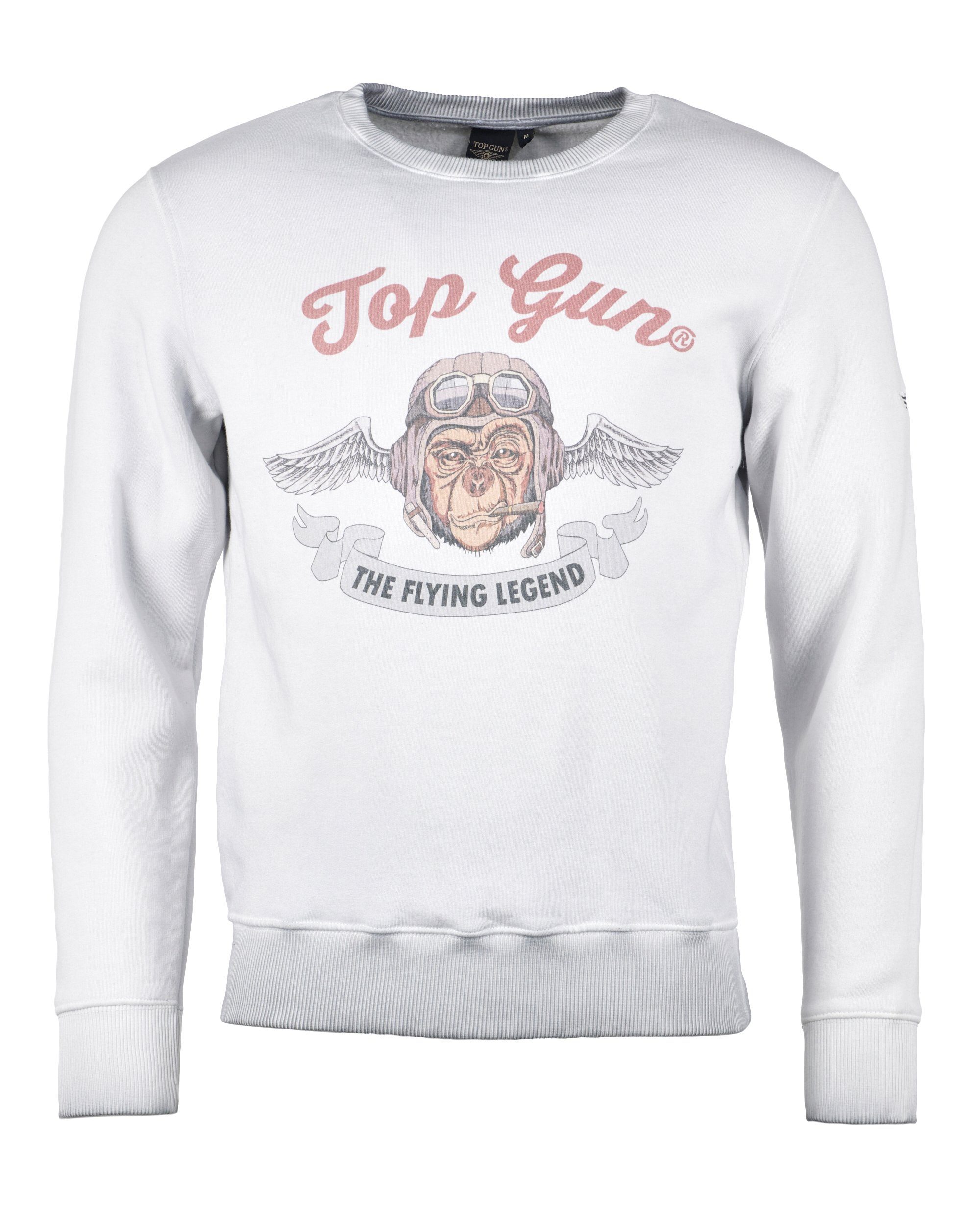 TOP GUN Sweater Smoking Monkey TG20191034 grey | Sweatshirts